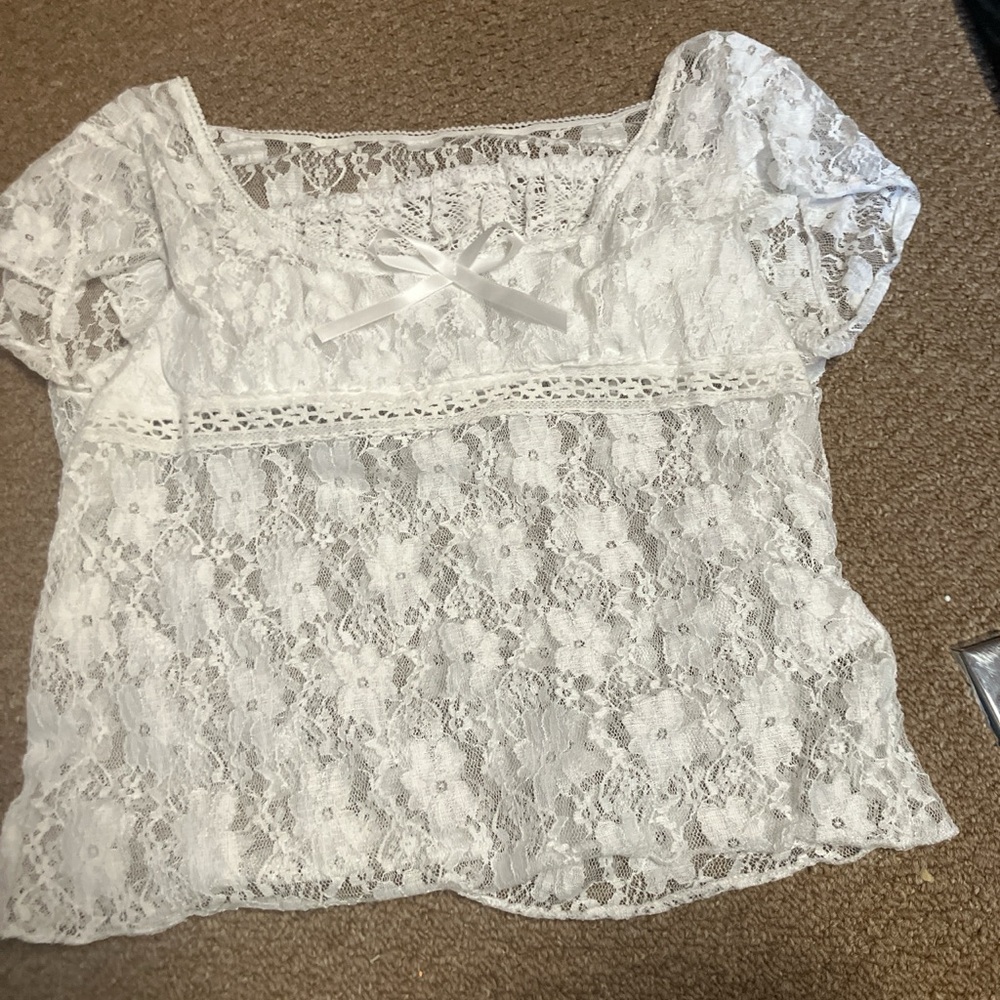 Amazon White Lace Blouse